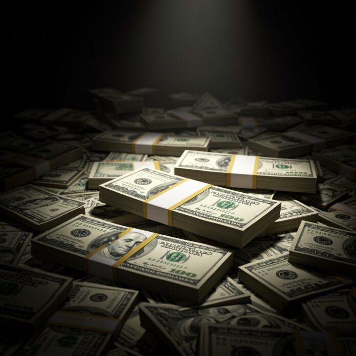 много денег